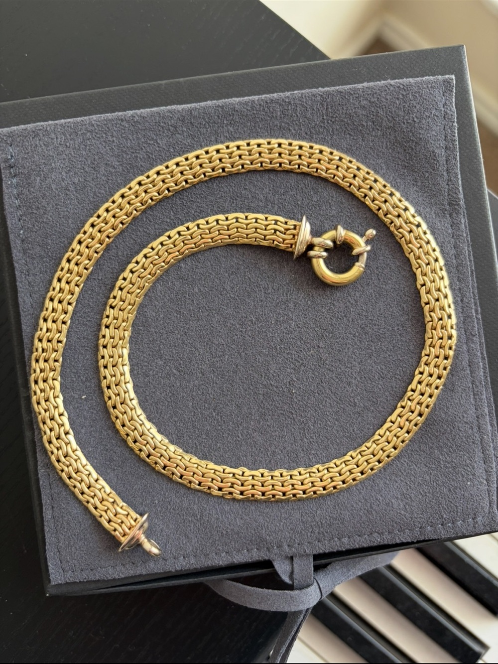 14kt vintage woven chain